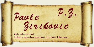 Pavle Ziriković vizit kartica